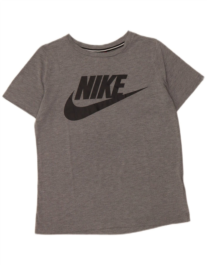 T-shirt grafica da donna NIKE Top UK 10 Small grigio poliestere