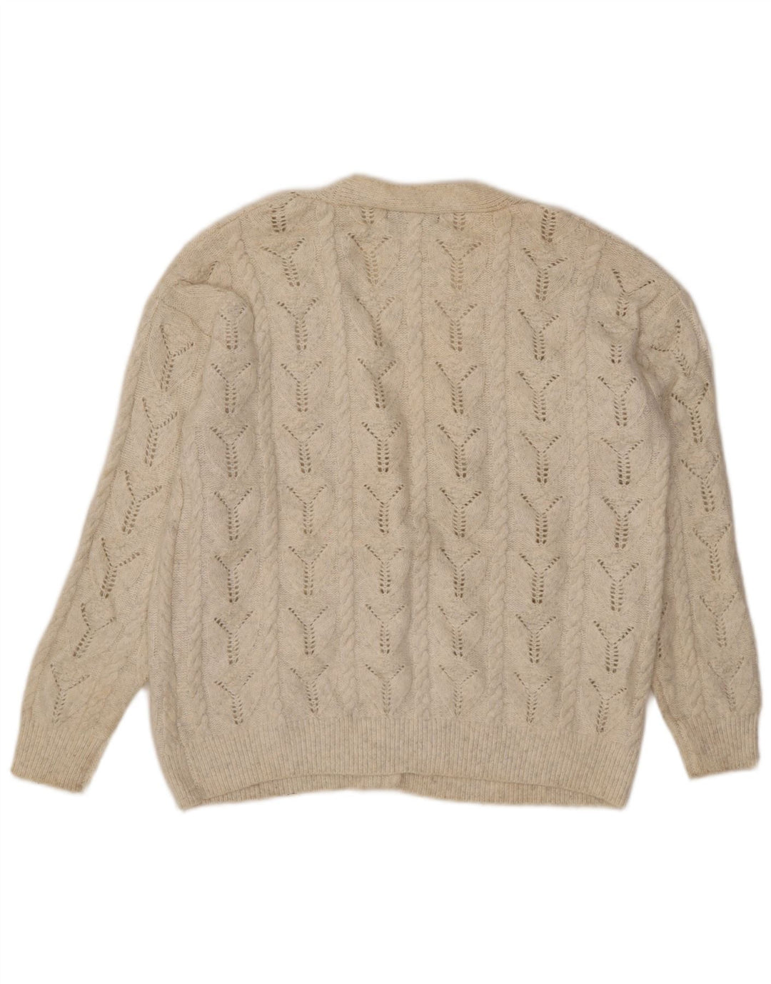 MARKS & SPENCER Maglione cardigan da donna UK 14 Poliestere bianco medio