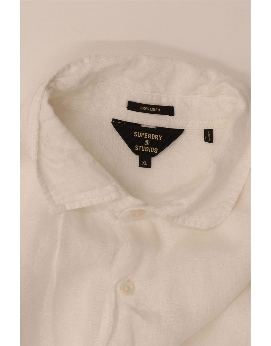 Camicia da uomo Superdry XL in lino bianco