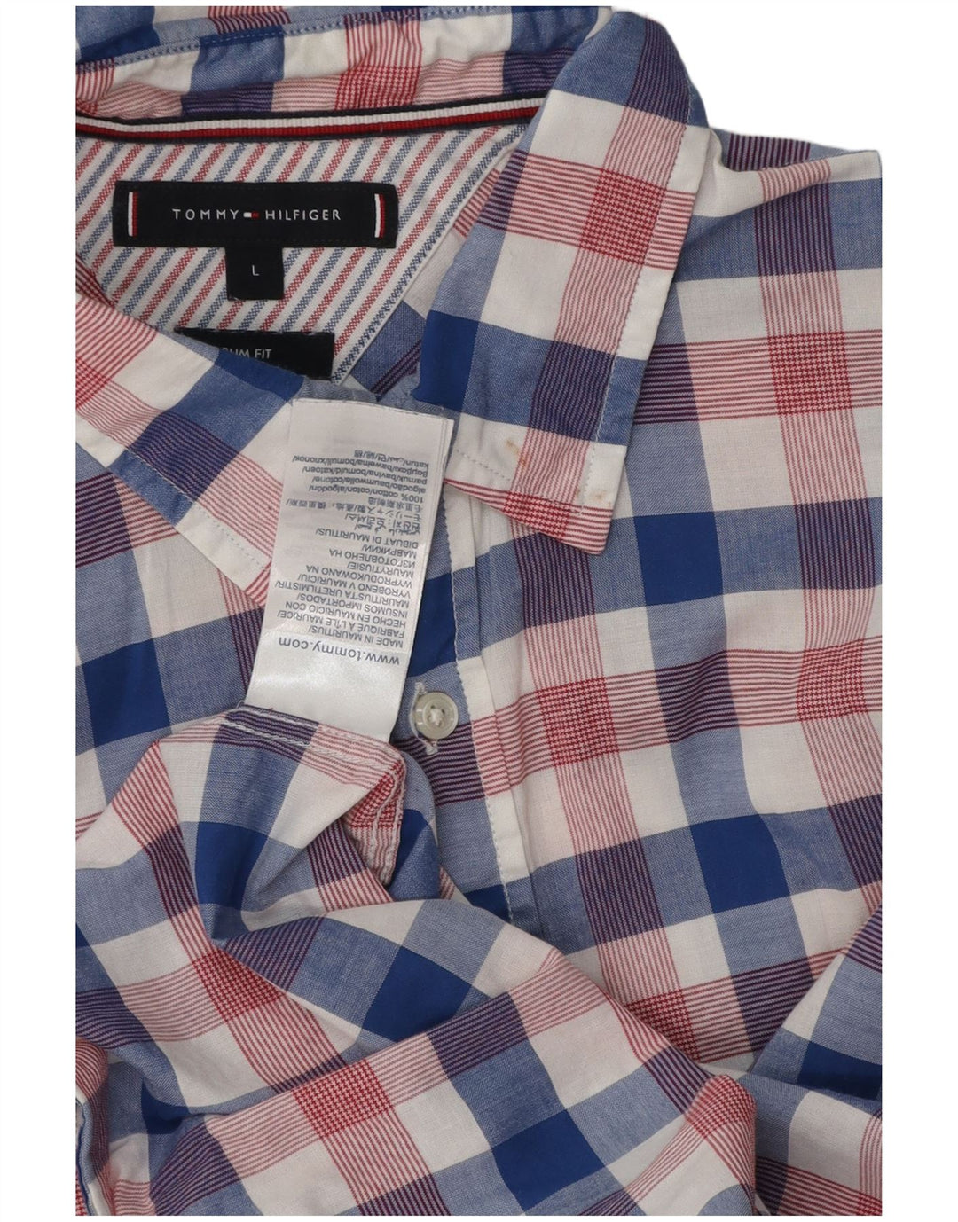 Camicia slim fit da uomo Tommy Hilfiger grande cotone a quadri multicolore