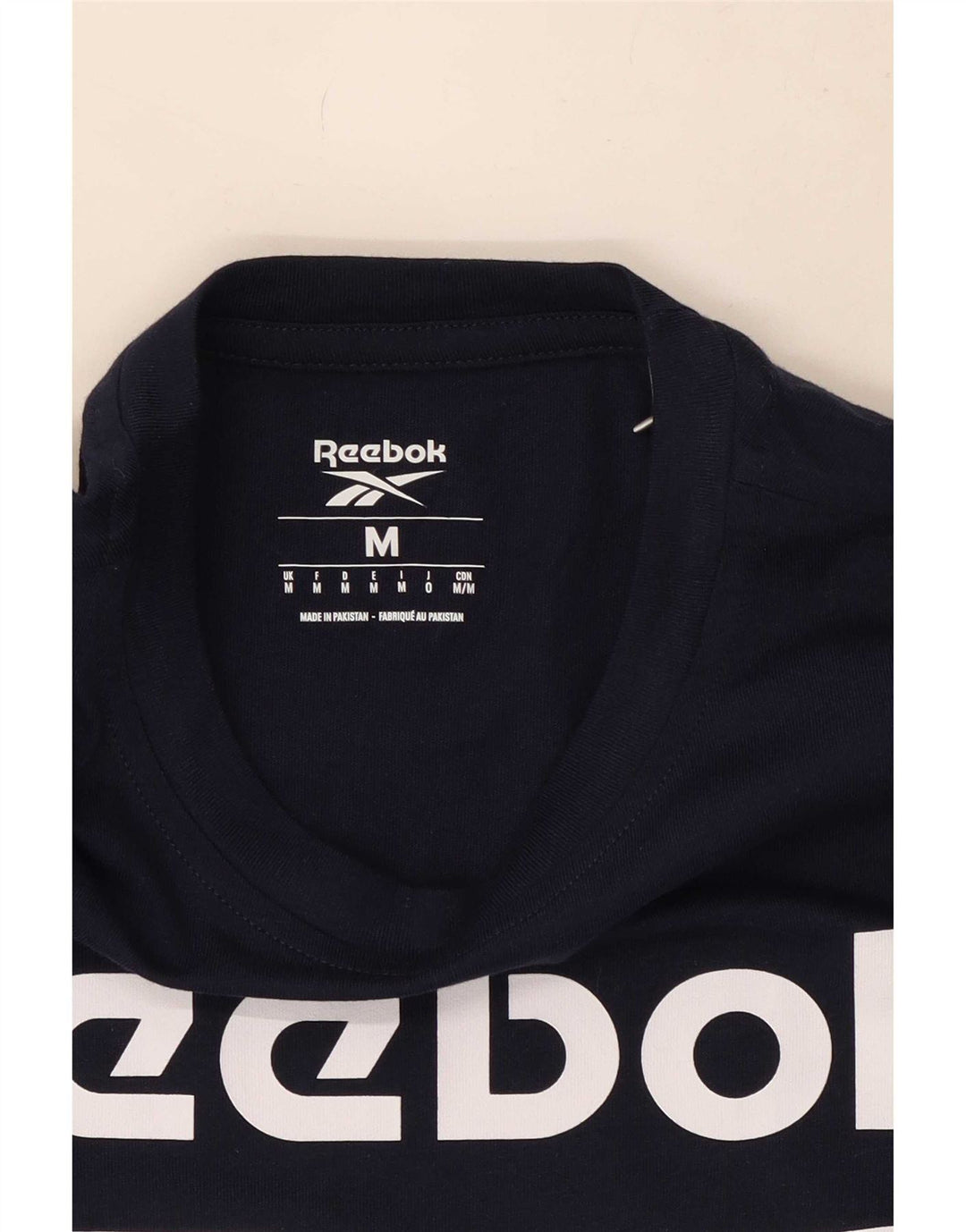 T-shirt grafica da uomo Reebok Top in cotone blu navy medio