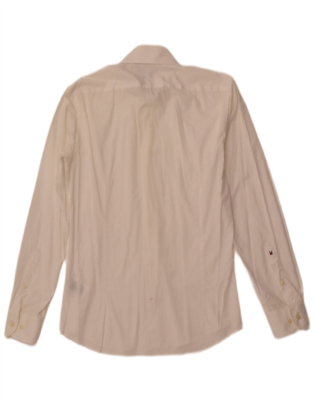 Camicia sartoriale da uomo Tommy Hilfiger taglia 37 14 1/2 piccola in cotone bianco sporco