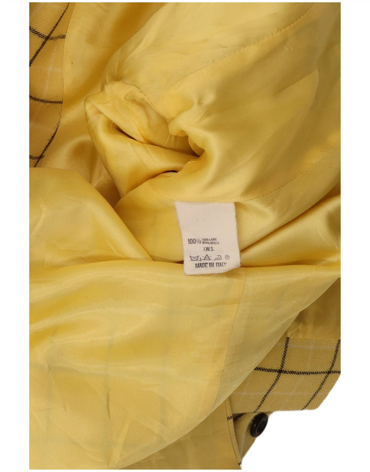 Giacca blazer a 3 bottoni da donna Oliver By Valentino IT 46 grande quadri gialli