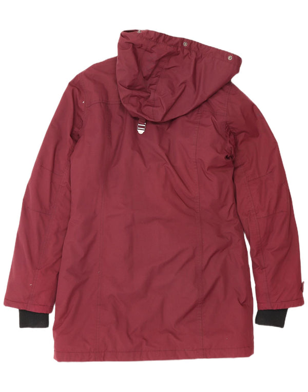 Giacca Parka con cappuccio da donna Kangaroos UK 14 Large Borgogna Poliammide