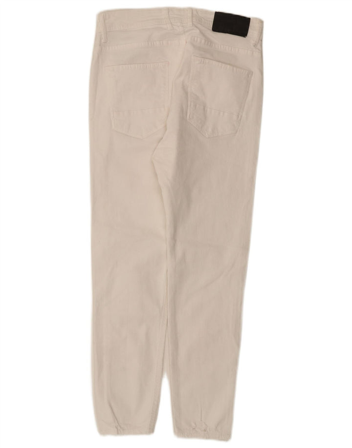 Jeans corti invecchiati da uomo Zara EU 38 piccoli W30 L25 cotone bianco