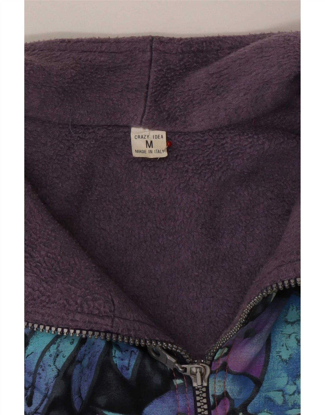 Giacca a vento vintage da uomo UK 38 media multicolore geometrica