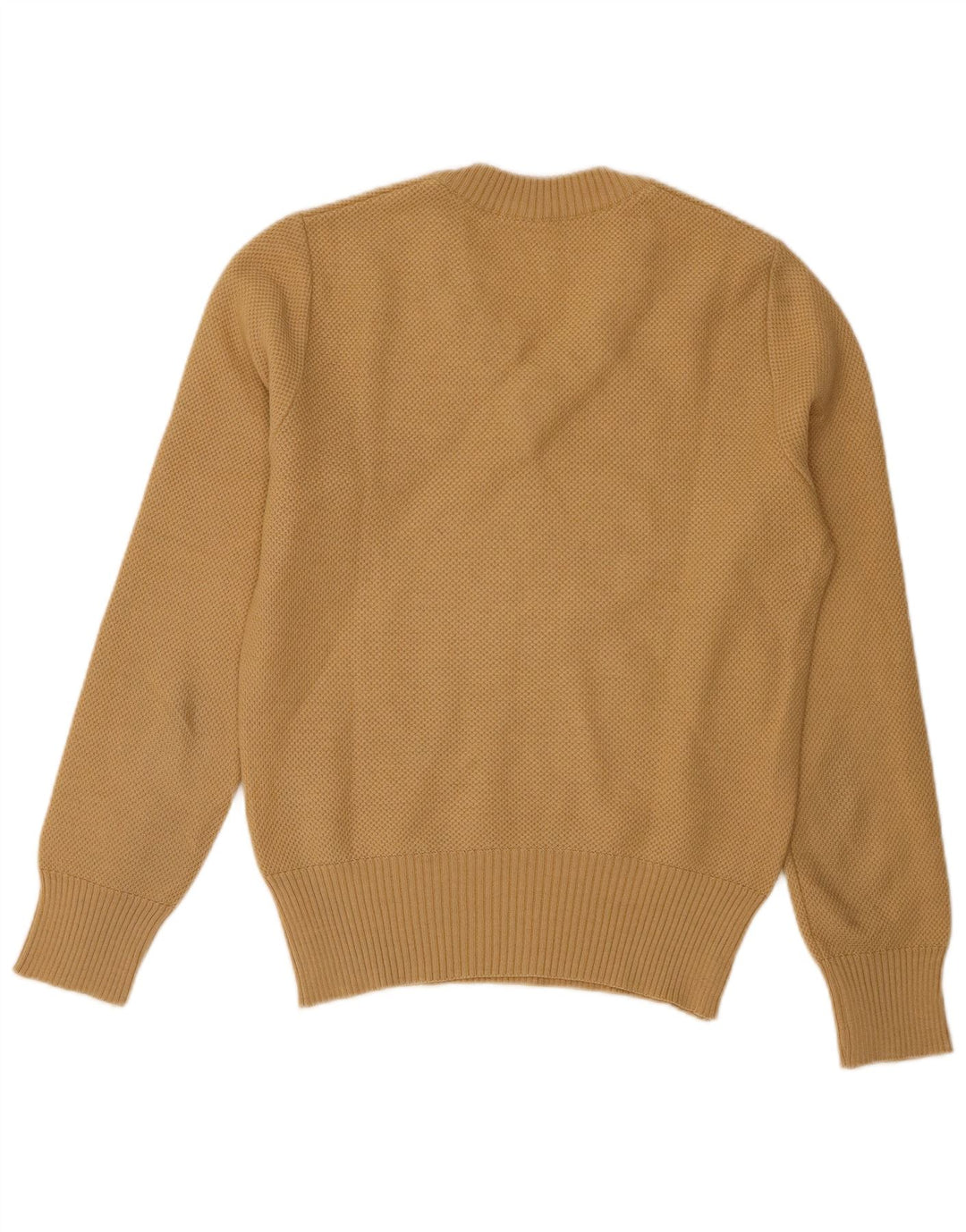 Maglione maglione vintage da donna con scollo a V UK 10 piccolo beige