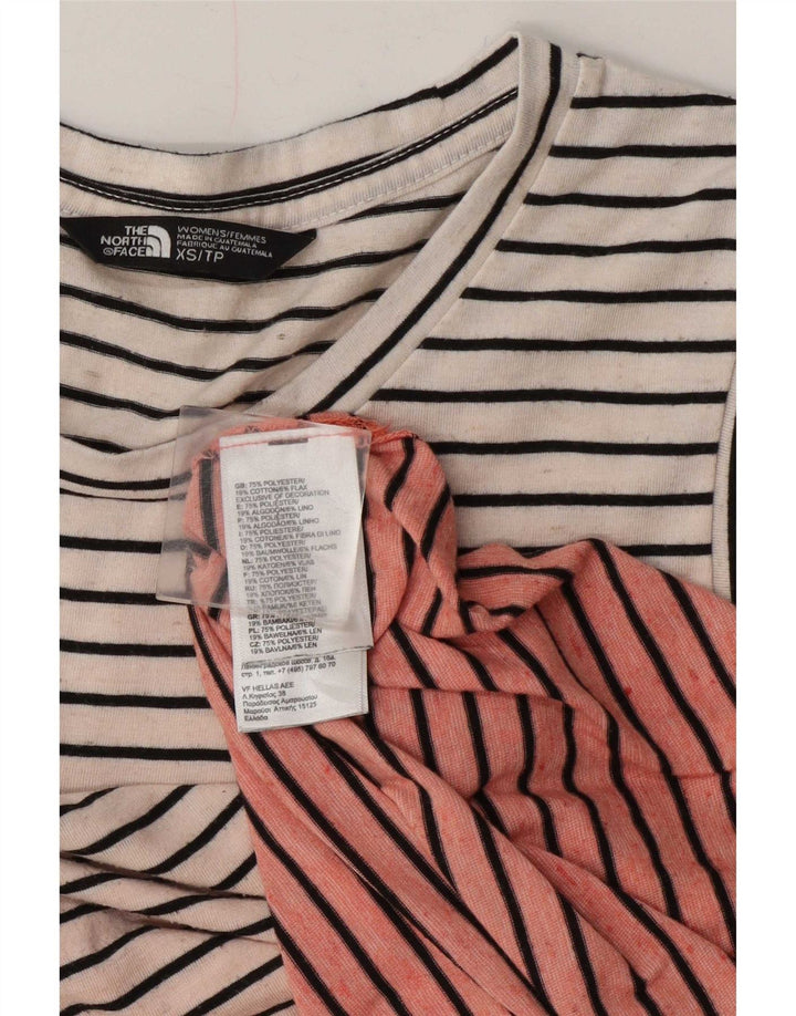 Canotta da donna The North Face UK 6 XS poliestere a righe bianche