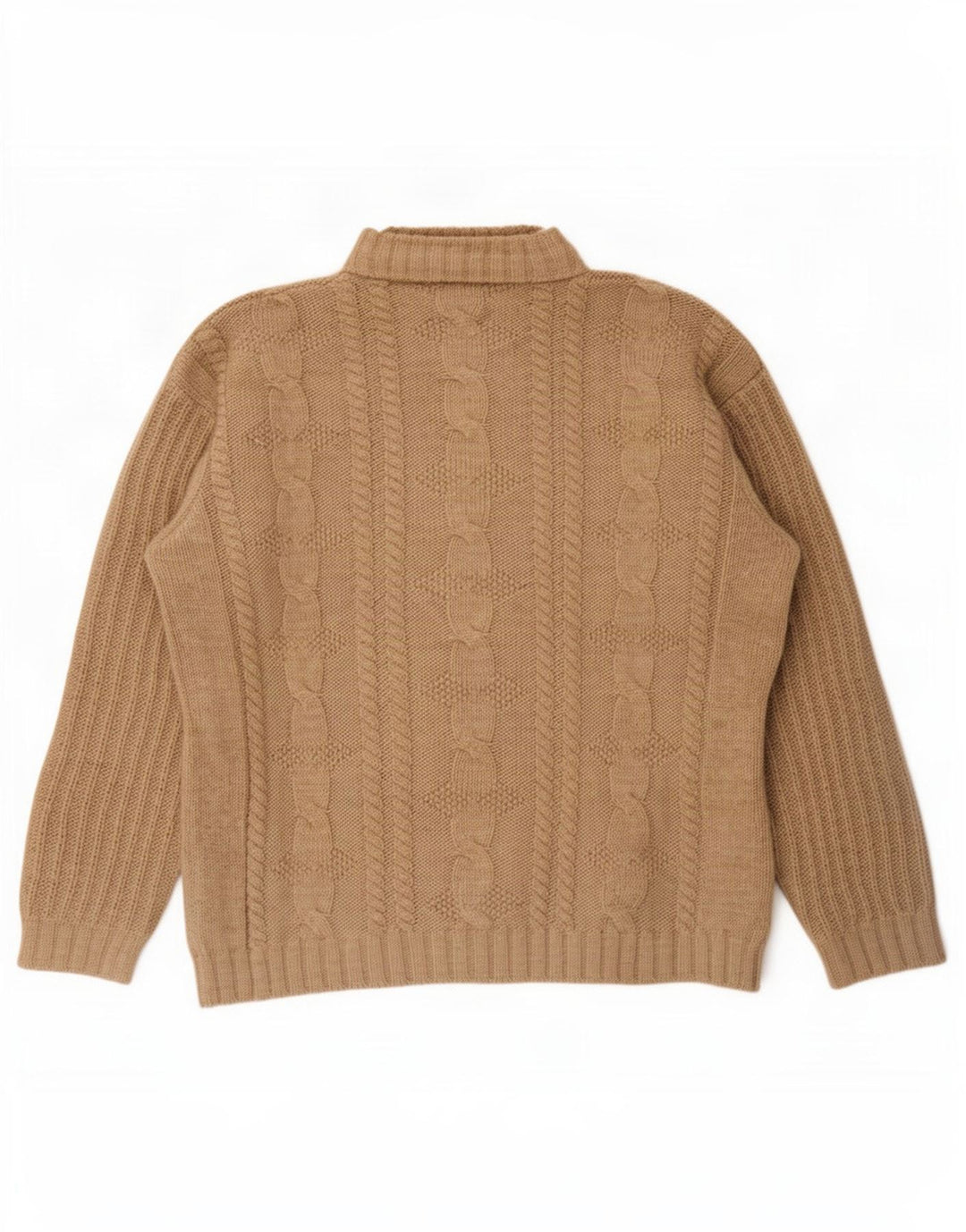 Ciao Maglione da uomo con collo alto e maglione grande in acrilico marrone
