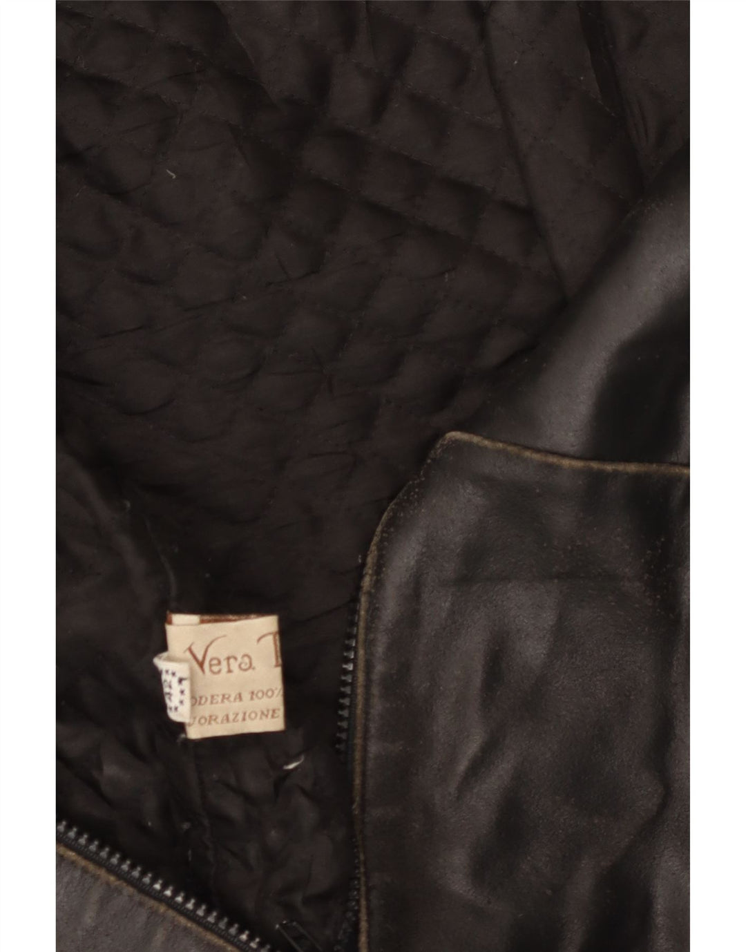Giacca in Pelle Donna VINTAGE IT 42 Pelle Nera Media