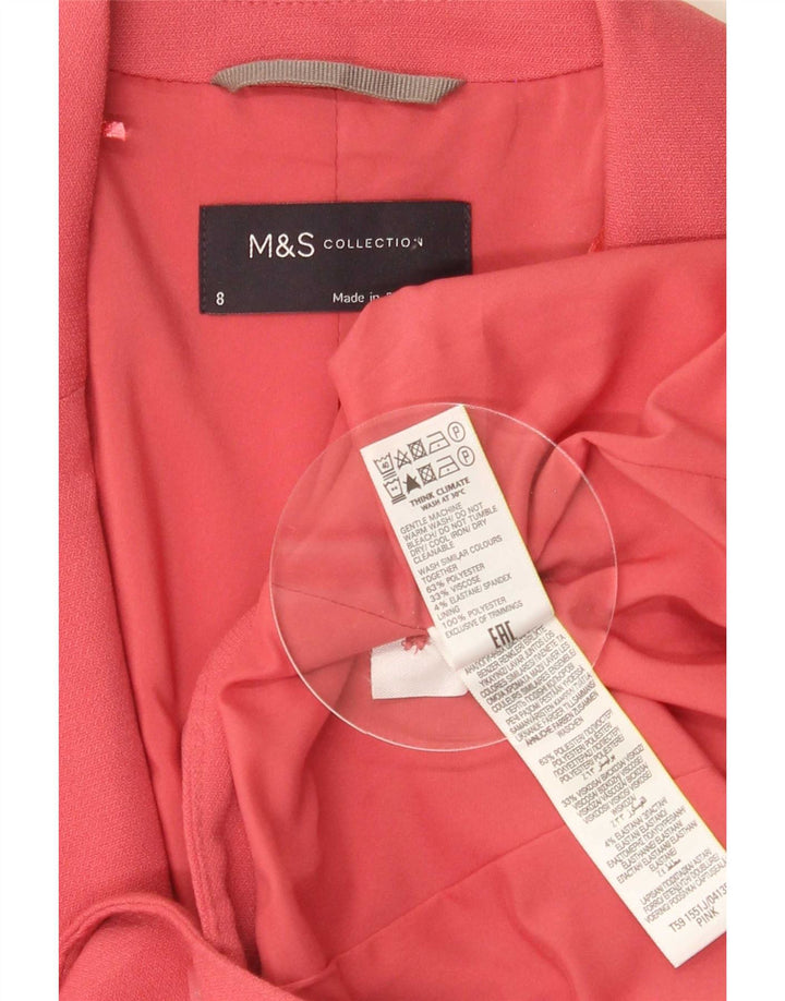 Giacca blazer a 1 bottone Marks & Spencer da donna UK 8 piccola poliestere rosa