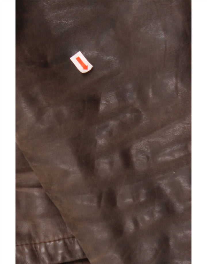 Giacca in pelle da uomo VINTAGE UK 36 Piccola pelle marrone