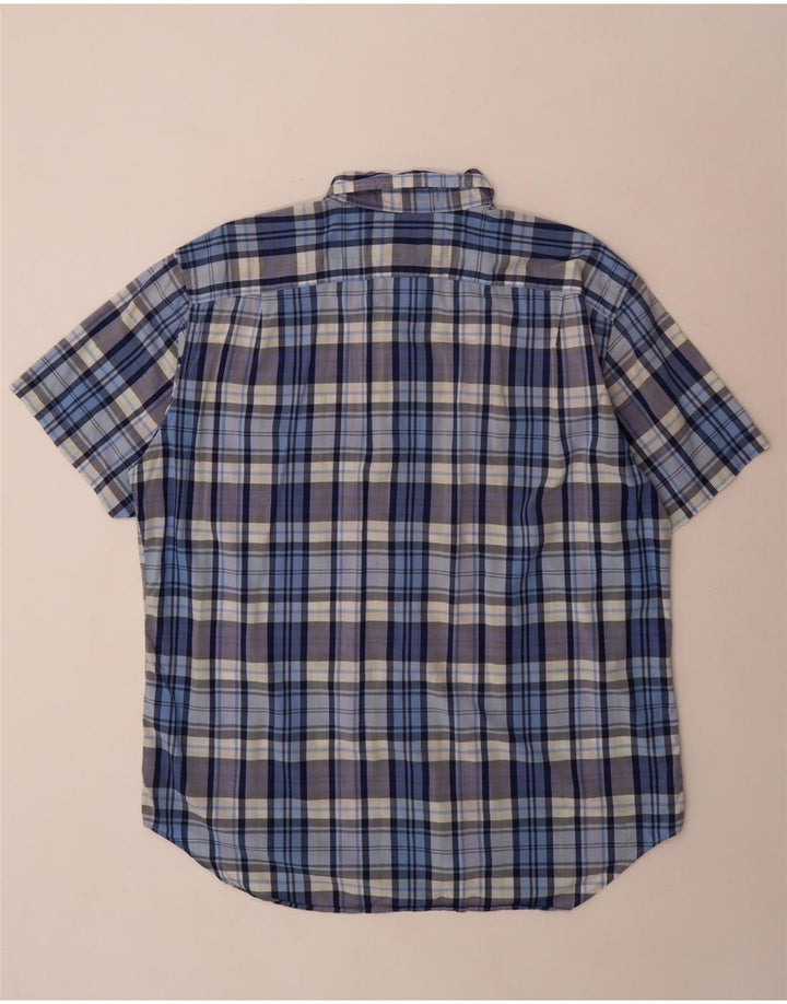 Camicia da uomo a maniche corte Nautica, cotone a quadri grandi blu