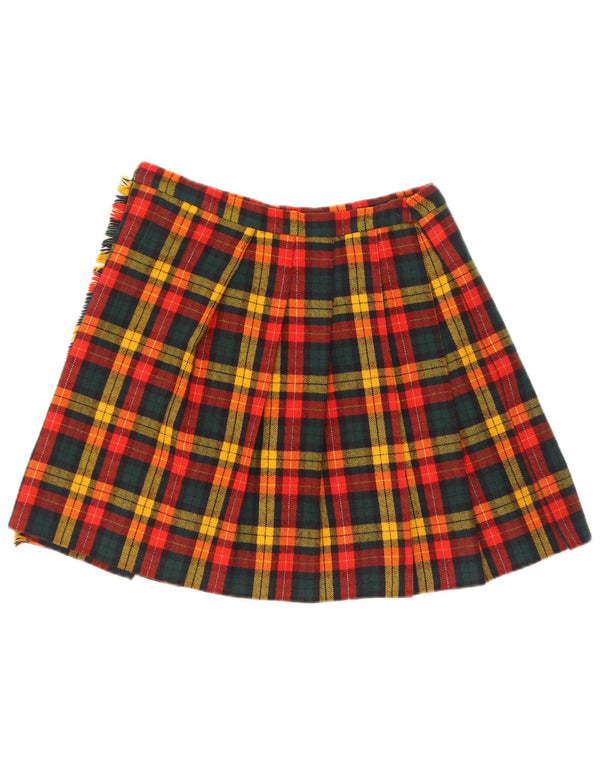 Mini gonna a portafoglio vintage da donna W26 piccolo motivo a quadri multicolore