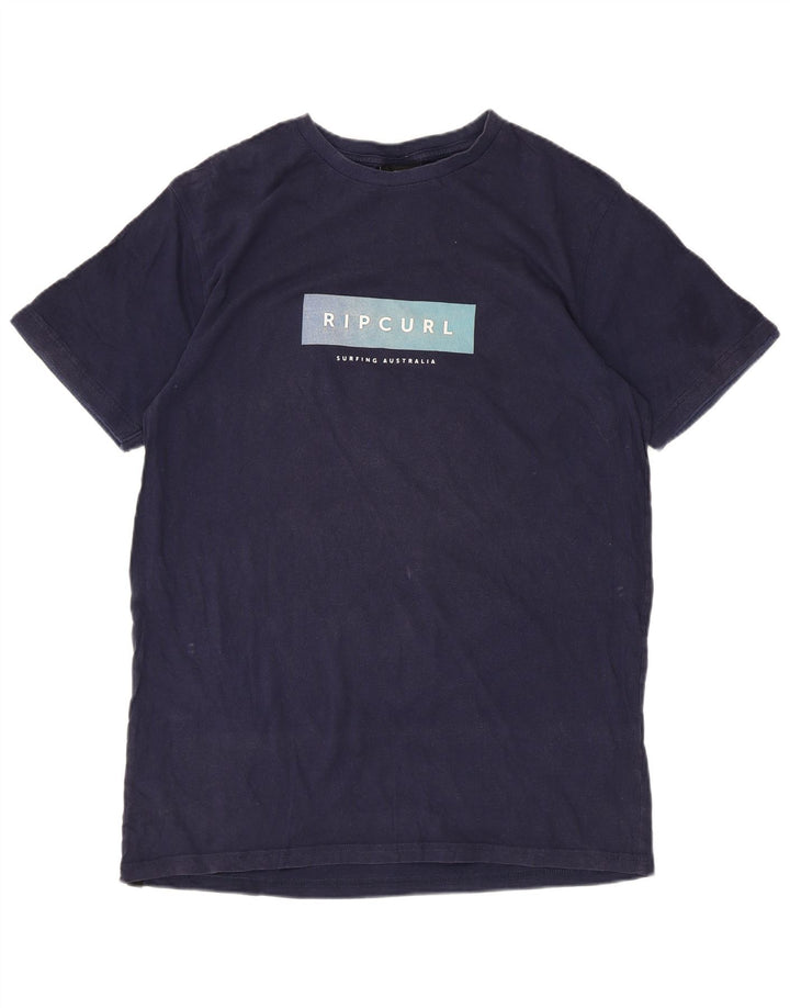 T-shirt grafica da uomo con vestibilità rilassata Rip Curl, cotone medio blu navy
