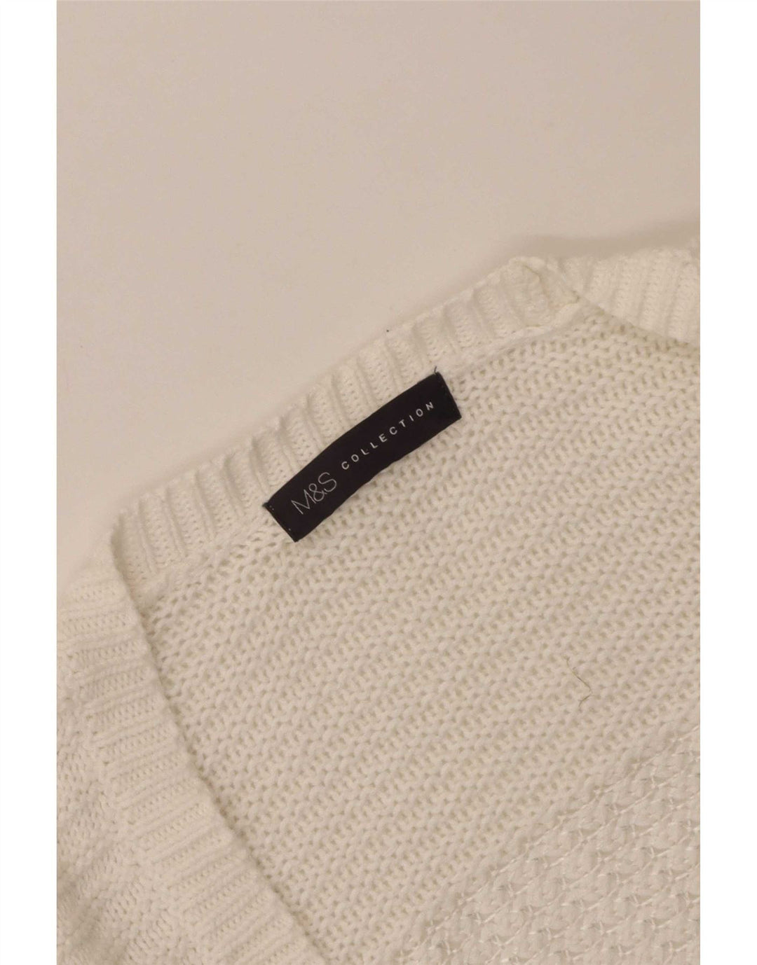 Maglione cardigan aperto da donna Marks & Spencer UK 8 piccolo bianco