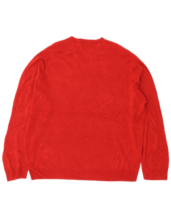 Maglione da uomo con scollo a V Marks & Spencer 2XL rosso acrilico