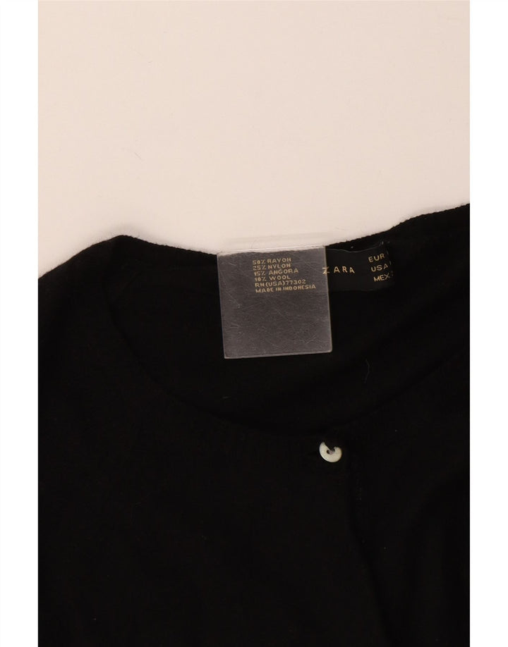 Maglione cardigan da donna Zara UK 12 Rayon nero medio