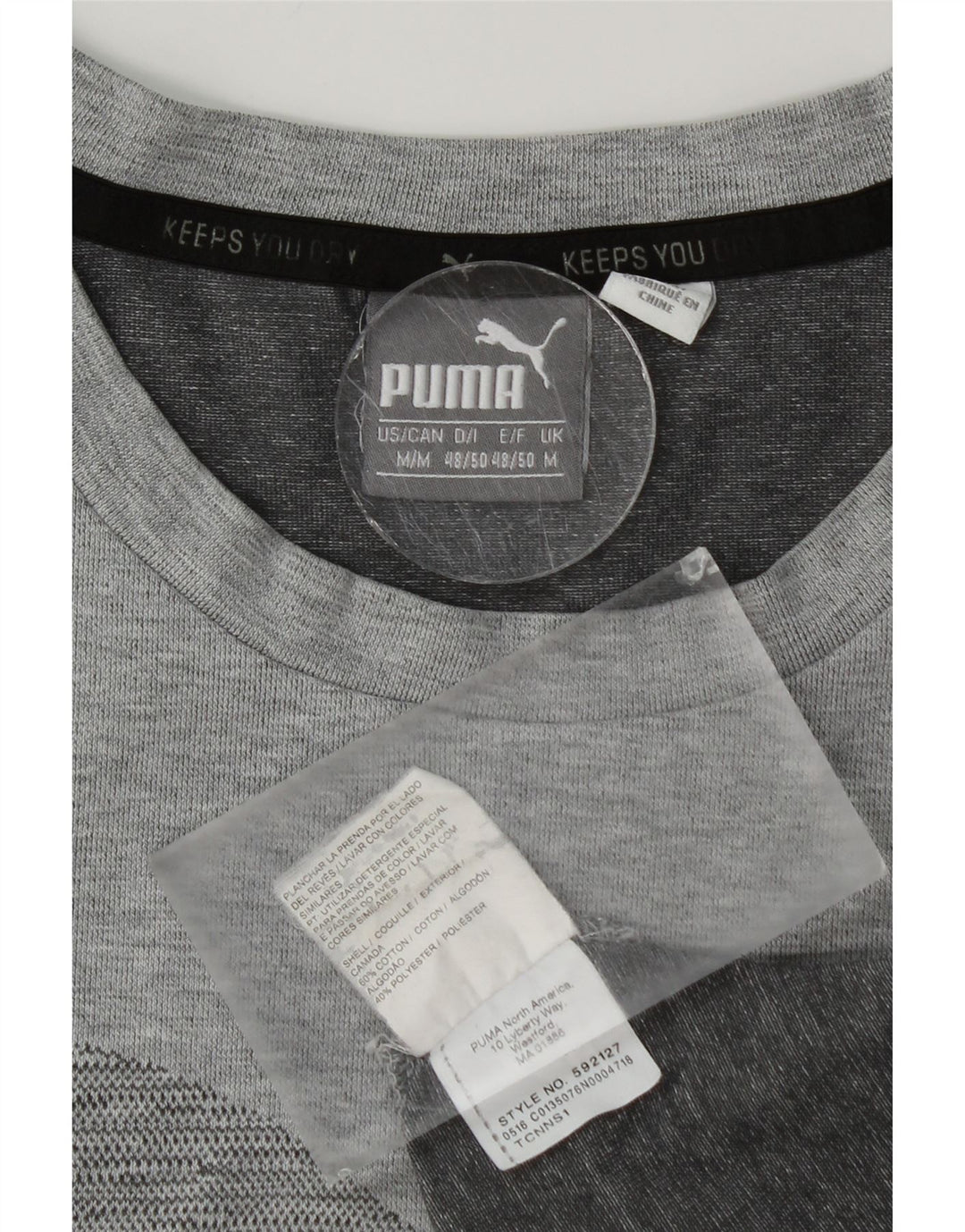 T-shirt grafica da uomo PUMA Top in cotone grigio medio