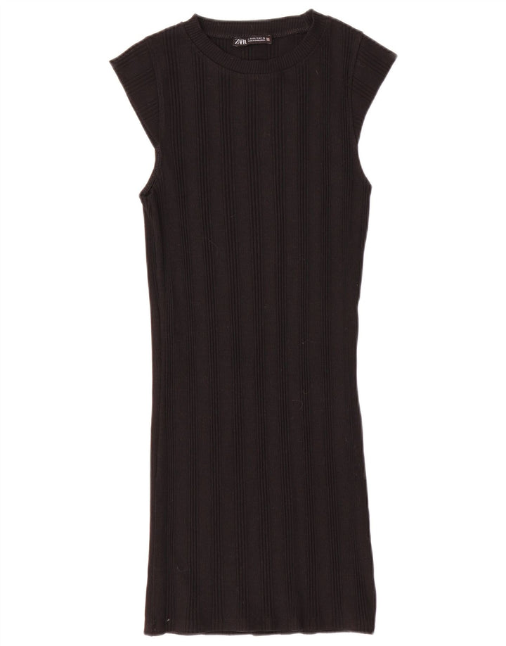 Abito a trapezio da donna Zara UK 8 piccolo in cotone nero