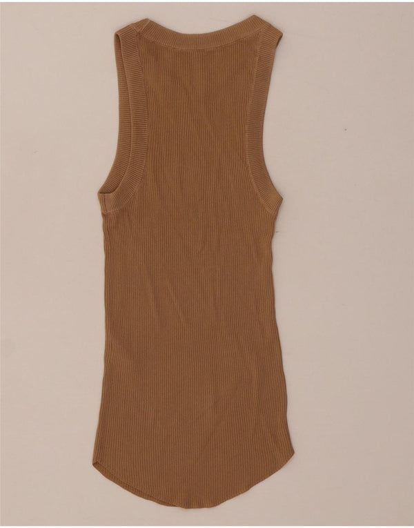 Canotta Donna Zara UK 4 XS Beige Viscosa
