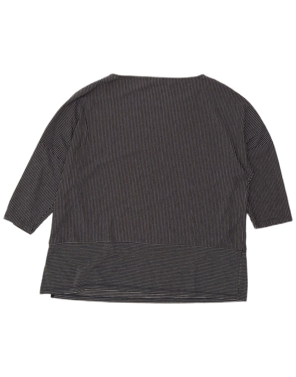 Marks & Spencer Top da donna manica 3/4 UK 18 XL Gessato blu navy