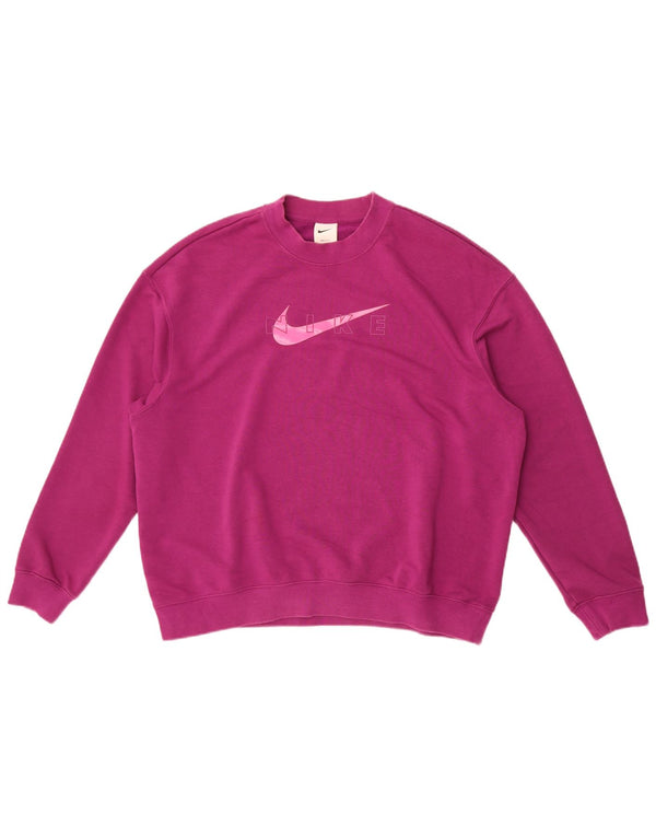 Felpa oversize con grafica Nike Dri Fit da donna UK 10 piccola viola