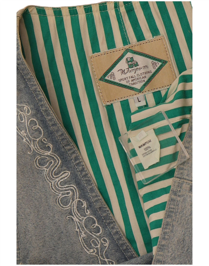 Gilet da donna WAMPUM UK 16 grande cotone blu