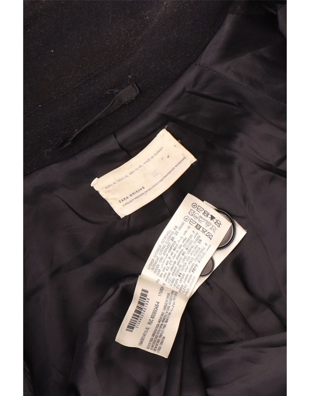 Cappotto da uomo Zara UK 40 grande in lana blu navy