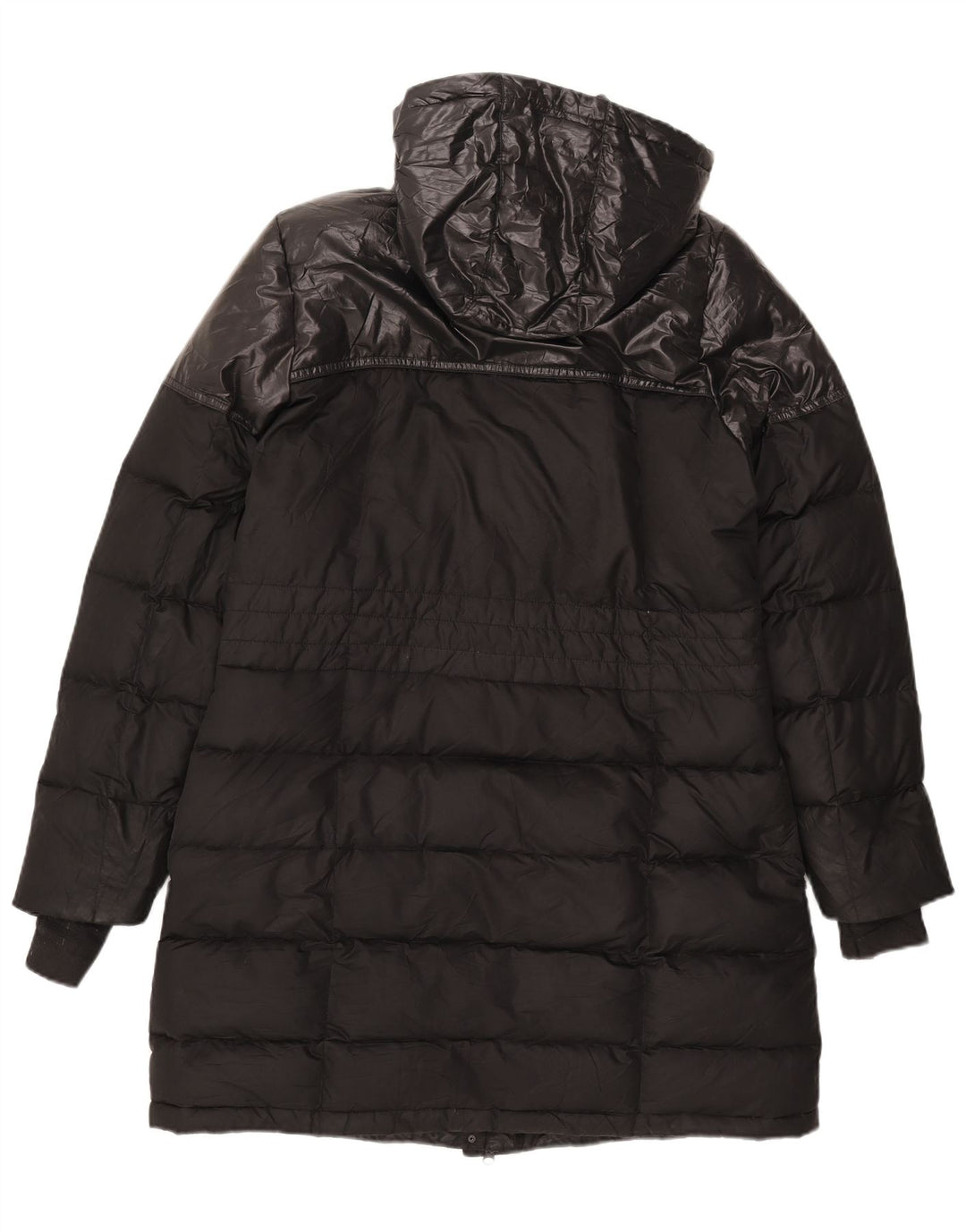 Cappotto imbottito con cappuccio da donna ADIDAS UK 16/18 grande poliestere nero