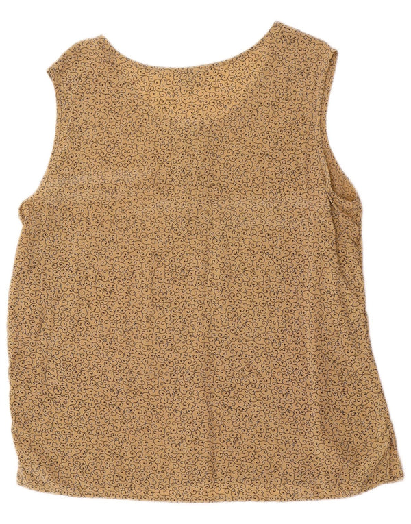 Camicetta senza maniche da donna Andrea Mare UK 16 Large Beige Paisley