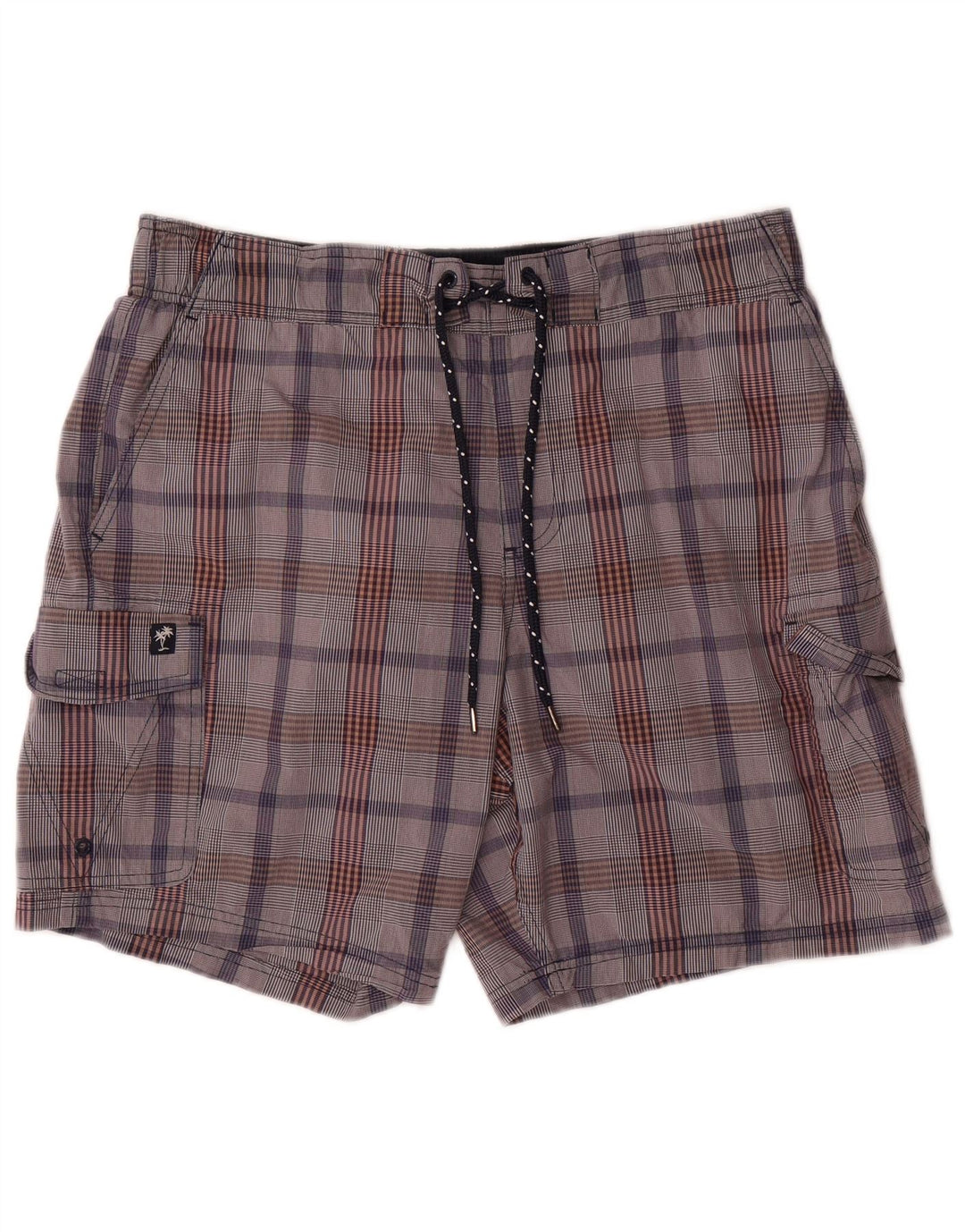 Pantaloncini da bagno cargo da uomo Marks & Spencer grandi in cotone grigio a quadri