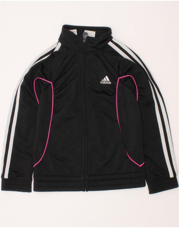 Giacca Top della tuta da ragazza Adidas 5-6 anni in poliestere nero