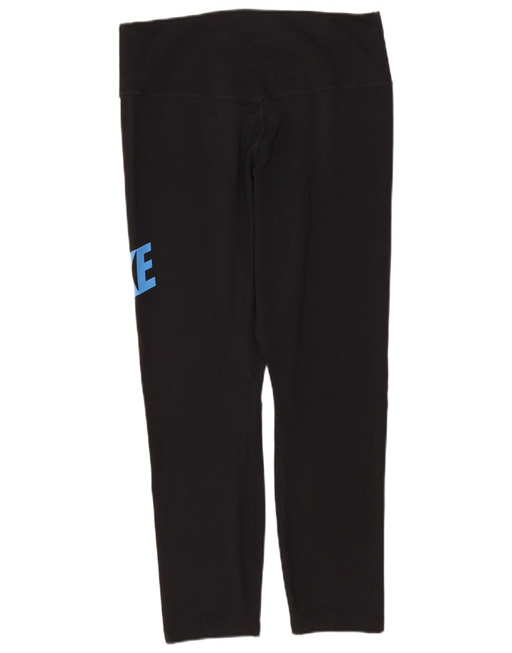 Leggings Nike Dri Fit Graphic Capri da donna UK 12 medio nero poliestere