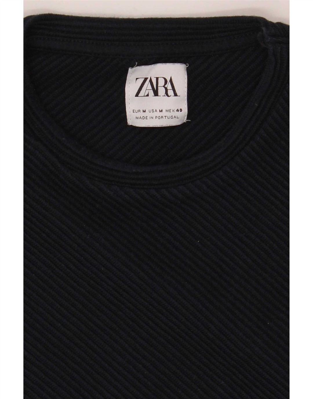 Top Zara da uomo a maniche lunghe blu navy medio