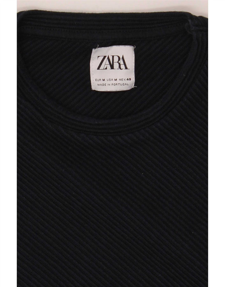 Top Zara da uomo a maniche lunghe blu navy medio
