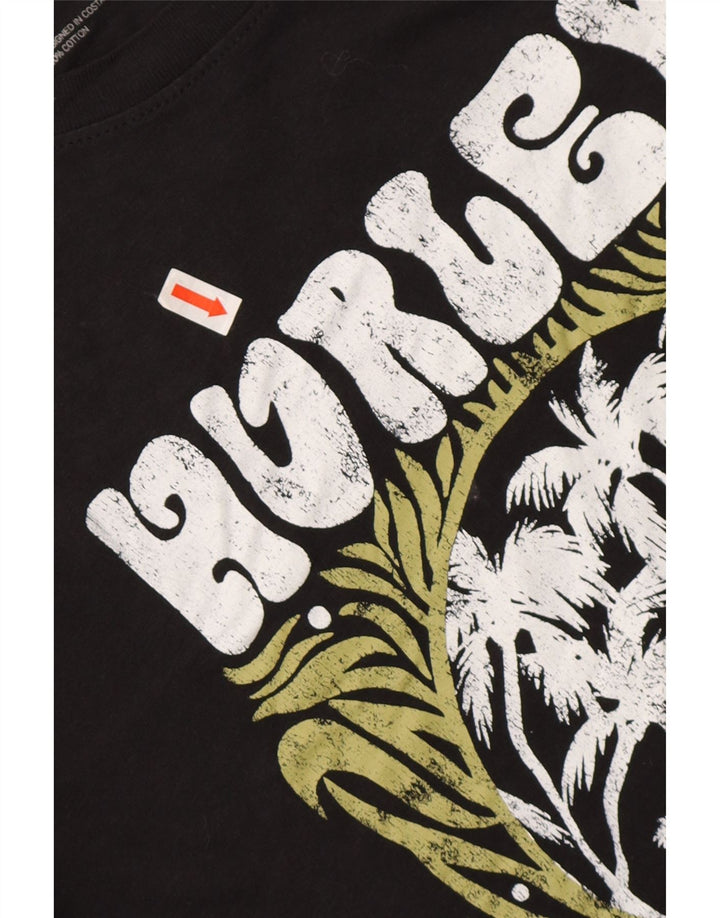 T-shirt grafica da uomo HURLEY grande in cotone nero
