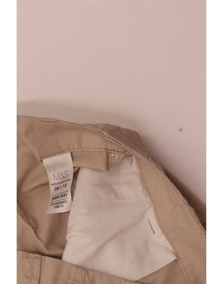 Bermuda da donna Marks & Spencer UK 12 medio W32 cotone beige