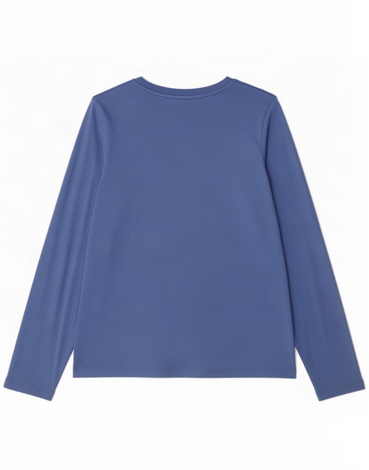 Marks & Spencer Top da donna a maniche lunghe UK 16 Large Blu in viscosa