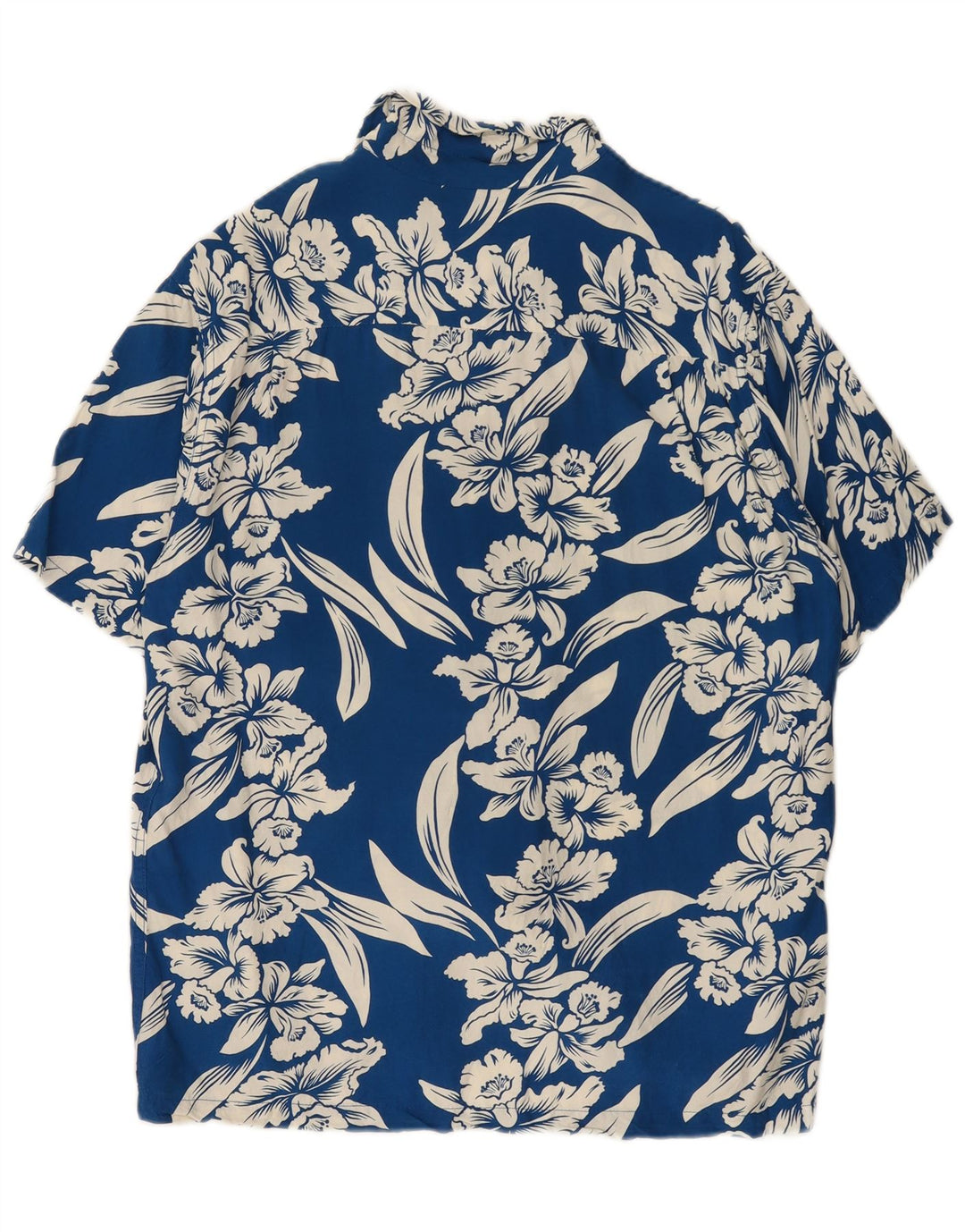Camicia a maniche corte da uomo Kamehameha grande floreale blu