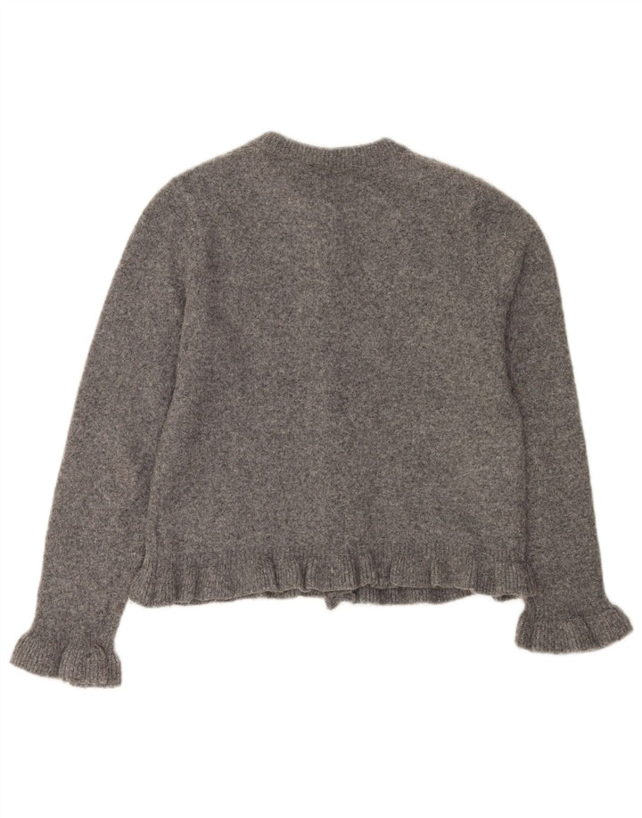 Maglione cardigan da donna Zara UK 10 piccolo poliestere grigio
