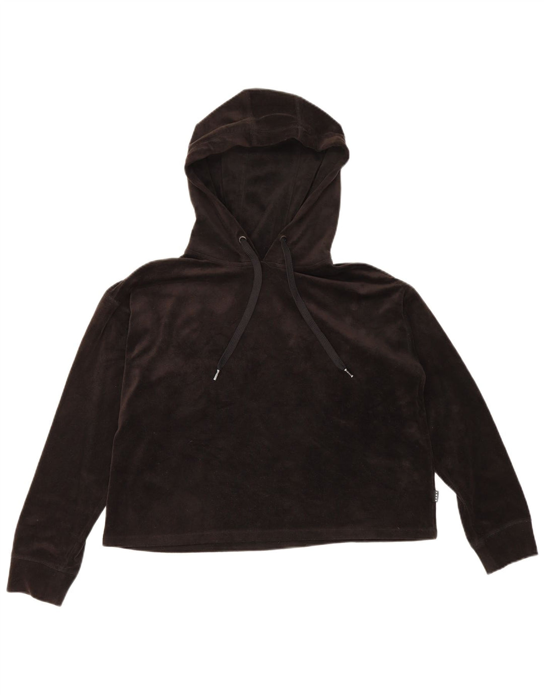Dkny Top in velluto con cappuccio oversize da donna a maniche lunghe UK 12 Medio Nero