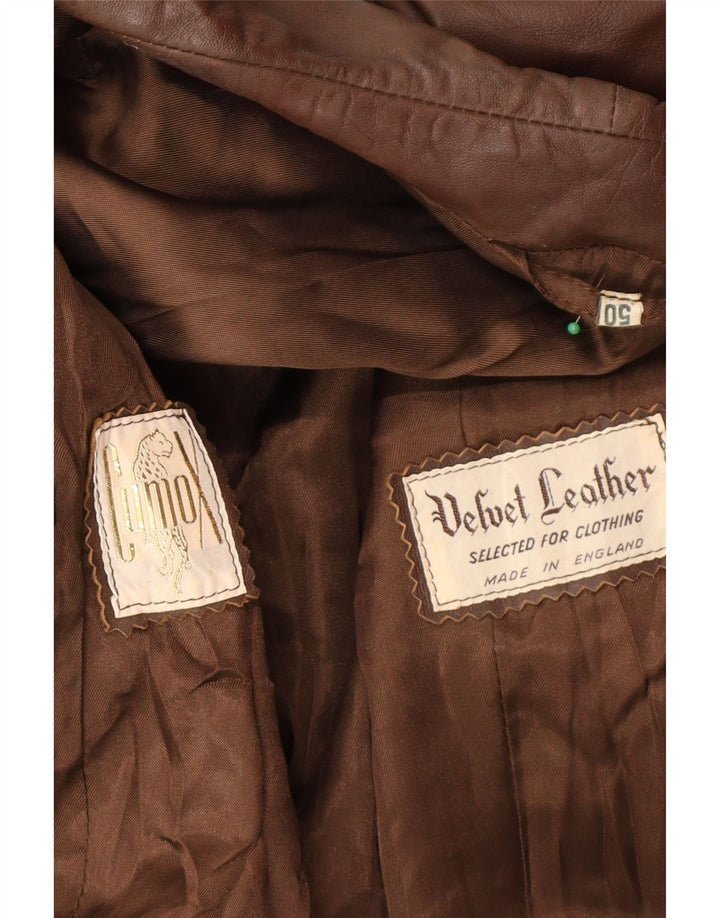 Cappotto in pelle militare da uomo Camox IT 50 grande in pelle marrone