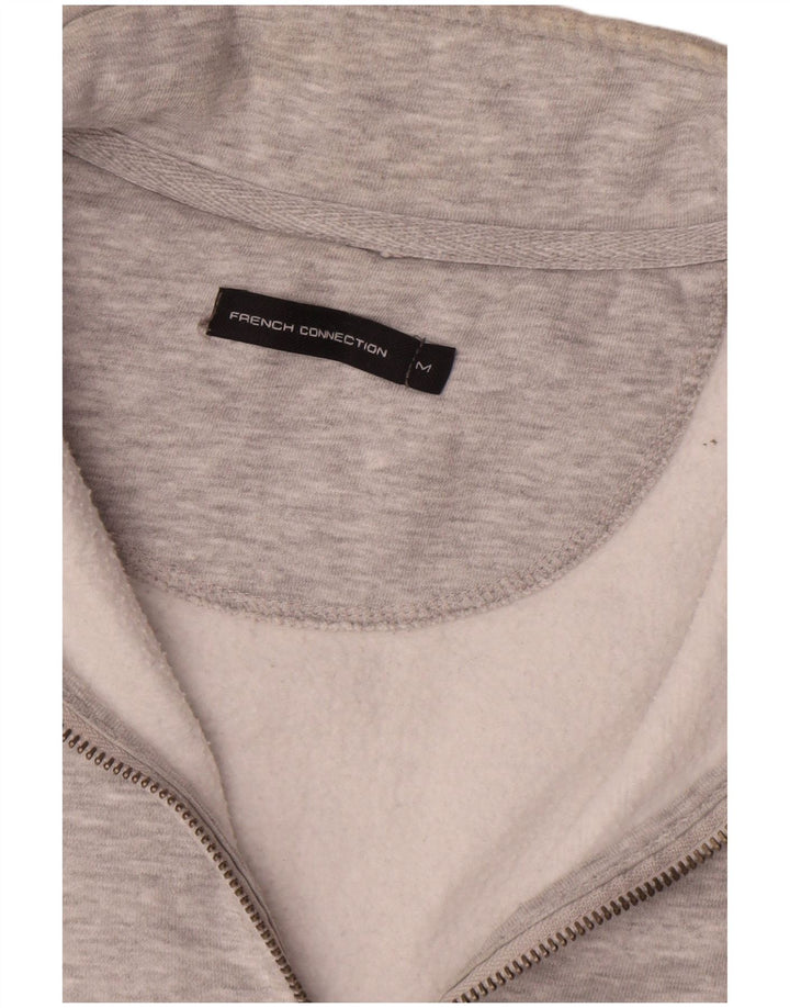 Felpa da uomo con collo con zip French Connection Maglione grigio medio chiazzato