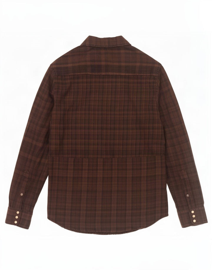 Camicia da uomo in flanella Jack & Jones in cotone a quadri marrone medio