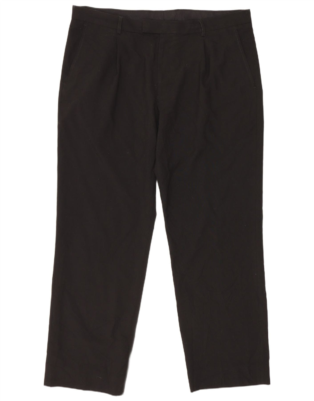 Pantaloni da abito dritti da uomo Marks & Spencer W39 L31 poliestere nero