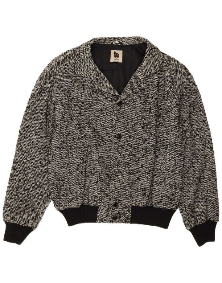 Bomber da uomo Bignami UK 42 XL Lana a spina di pesce grigia