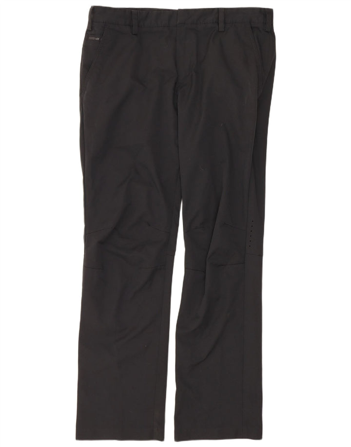 Pantaloni chino dritti Adidas Coolmax da uomo W34 L32 poliestere nero