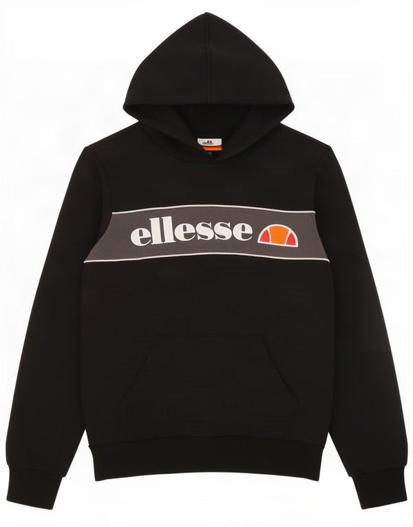 Felpa con cappuccio grafica per ragazze Ellesse 12-13 anni in cotone color block nero