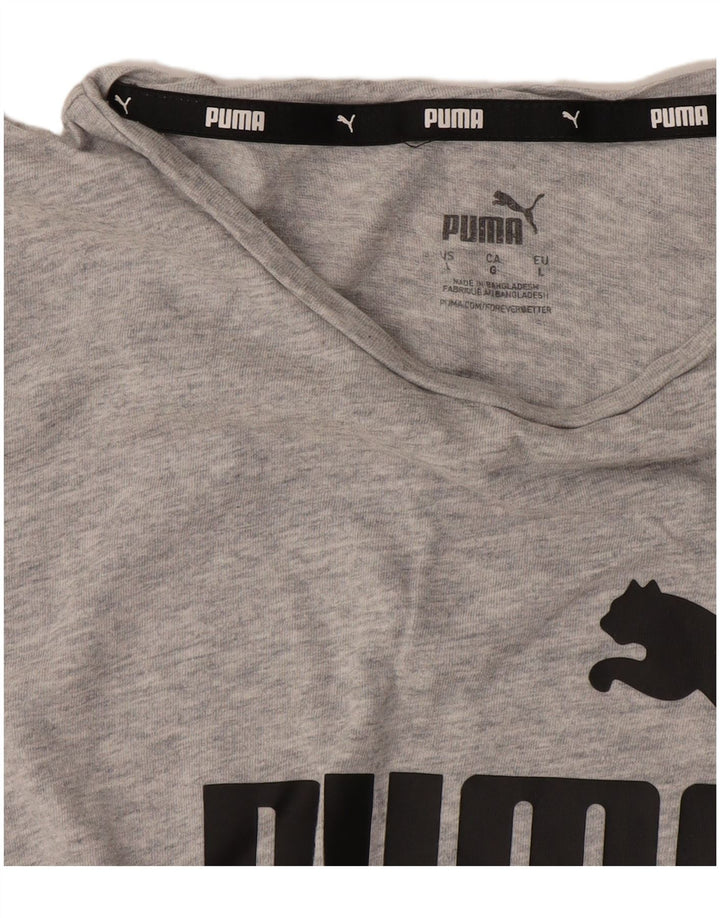 T-shirt grafica da donna Puma UK 16 grande grigio screziato